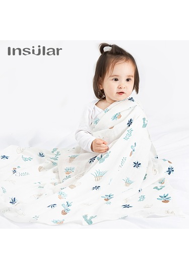 Moveevo Insular Bambu Elyaf Bebek Gazlı Bez Kundak Yumuşak Nefes Alabilen Bebek Emzirme Battaniyesi 130 110cm Gül Beyaz