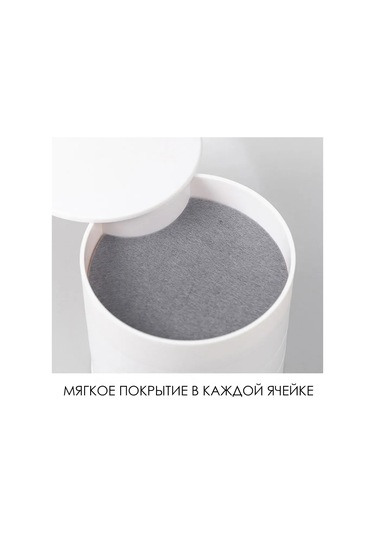 Kangvka 4 Bölmeli Bijuteri Organizer, 10x10x10 Cm Abs Plastik, Güvenli Saklama, Minimalist Beyaz Beyaz