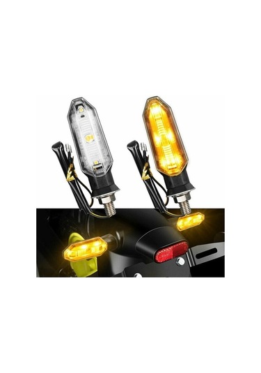 Novahub Sinyali Motosiklet Led Lamba Işıklar Işık Evrensel Dönüş Arka Altın 2pcs 12v Xi Altın