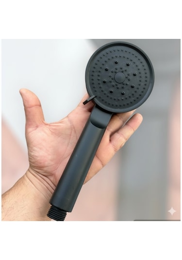 Karizma Renk Detay Siyah - Ayarlanabilir 5 Fonksiyonlu - Turbo Basınçlı - Ultra Lüks El Duş Başlığı Siyah