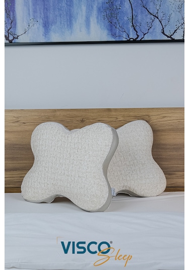 Visco Yastık Papillon Ortopedik Yastık Ergonomik Visco 45x50x15cm