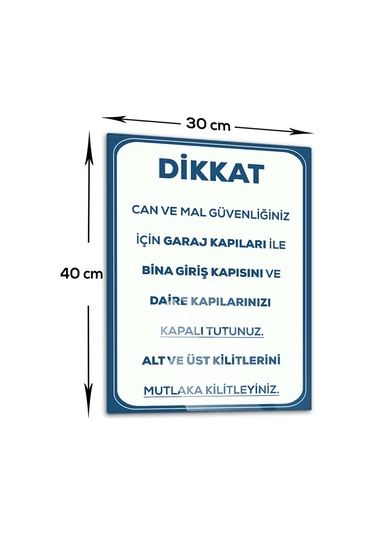 Decorita Cam Yönlendirme Levhası | Dikkat-Kapıları Kapalı Tutunuz