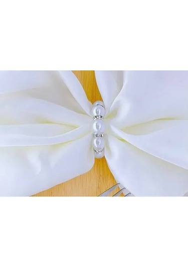 Kangvka 6 Adet Gümüş Renkli Abs Plastik Servis Yüzük Seti - Her Zaman Ve Özel Günler İçin Elegan Masal Düzeni Beyaz