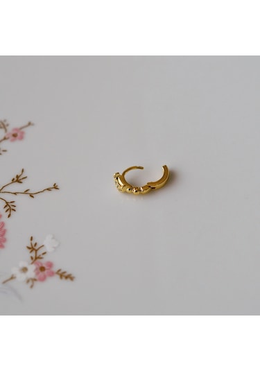 Heppii Gold Renk Cerrahi Çelik Ay Modelli Halka Tragus Piercing Helix Lo Altın