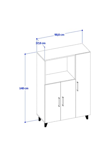 Hisar Mutfak Dolabı - Antrasit