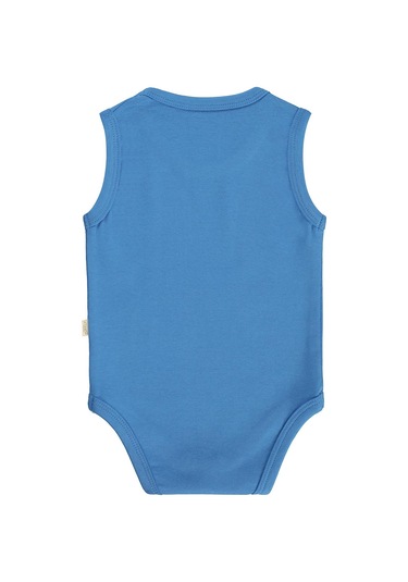 Civil Baby Düz Renkli 3-36 Ay Çıtçıtlı Badi - Mavi Açık Saks Mavi