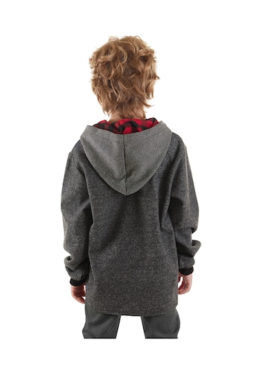 Denokids Dino Erkek Çocuk Kapüşonlu Sweatshirt Gri