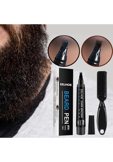 Suntek Erkekler Sakal Doldurma Kalemi Fırça Ile Su Geçirmez Kahverengi