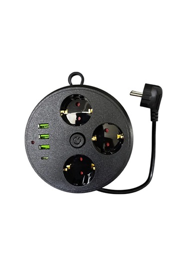 Ev Ofis İçin Çoklu Priz 3 Priz 3 Usb Type C Güvenli Enerji Yönetimi