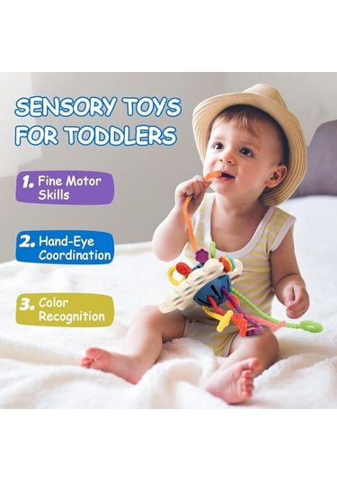 Yaşındakiler Için Montessori Oyuncakları, Bebekler Için Duyusal Oyuncaklar, Gıda Sınıfı Silikon Çekme Ipi Aktivite Oyuncak, Ince Motorlu Oyuncaklar, Seyahat Oyuncakları, Yürümeye B