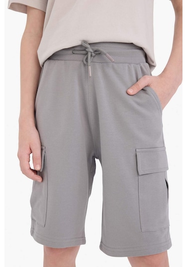 DeFacto Erkek Çocuk Beli Lastikli Kargo Cepli Şort B5868A825HSGR171