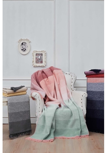 Montant Çift Kişilik Pamuklu Battaniye Kırmızı Kırmızı