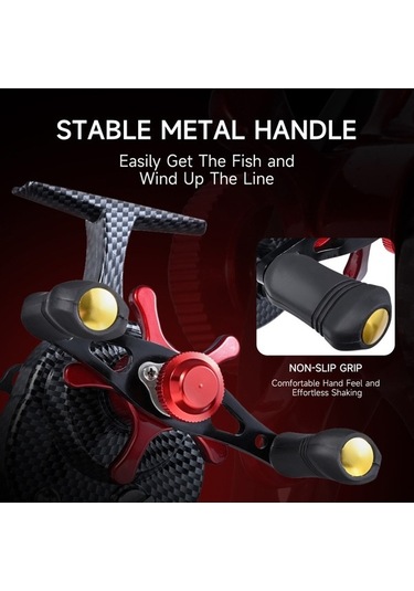 Novahub Çift Yönlü Metal Gövdeli Karbon Raft Makarası - Sol/sağ El Ergonomik Tasarım, Buz Balıkçılığı, Trolling İçin