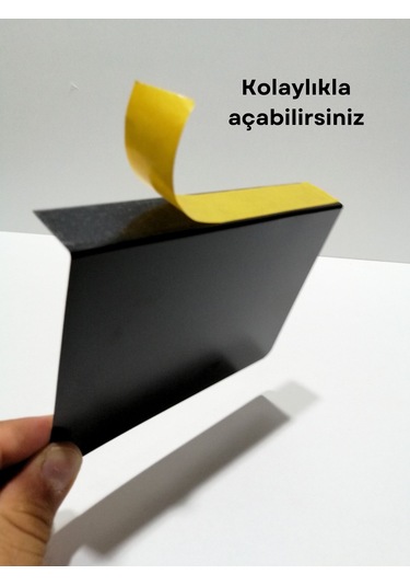 10 Ad Pvc Karatahta Siyah Etiket 14x10 Cm Yapışkanlı İsimlik Pano