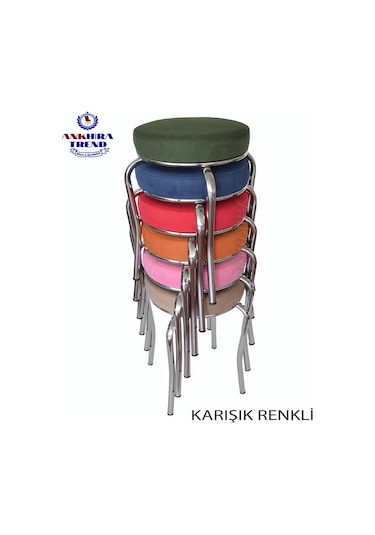 Tabure (Krom Ayaklı) (6 Adet) - Mutfak Balkon Taburesi