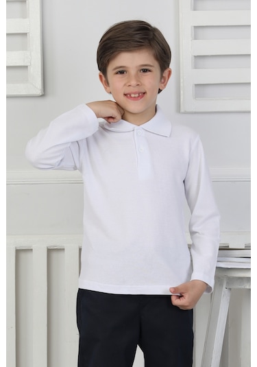Erkek Çocuk Okul Sweatshirt BEYAZ