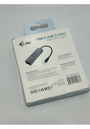 İ-tec Type-c Metal Hub 3 Port + Gigabit Ethernet Adaptör
