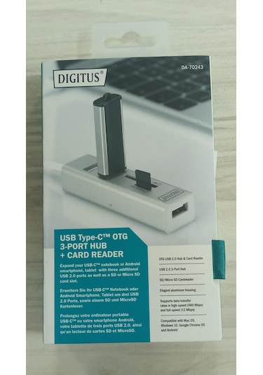 Dıgıtus Usb Çoklayıcı,sd Ve Micro Sd Kart Okuyucu Type-c 3port