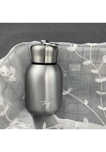 Novahub 300ml Mini Kahve Vakum Şişeleri Güzel Termos Taşınabilir Seyahat Su Şişesi Bardak Gümüş Gümüş