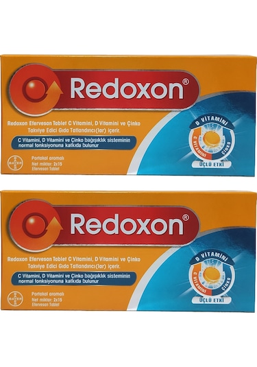 Redoxon 3'Lü Etki C Vitamini D Vitamini Çinko Efervesan 2 x 30 Tablet
