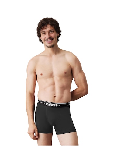 Yohannes Club, Erkek Özel Bölmeli Pamuklu Boxer, Renk Seçenekli, 3'lü Paket, 3 Adet Antrasit Antrasit - Koyu Gri