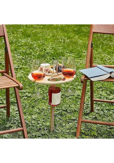 Ahşap Çim Katlanır Şarap Rafı Takılı Şarap Rafı Açık Piknik Şarap Rafı Katlanır Masa Ahşap