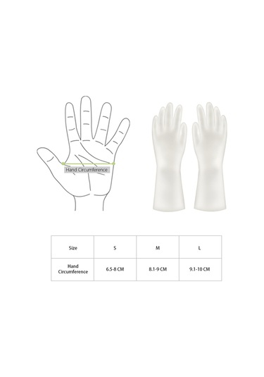 Monyee Ev Temizliği Eldiveni, Pvc Materyal, Kalın, Kayganlık Engeli, Bulaşık Yıkama Ve Genel Kullanim İçin, L Bedeni