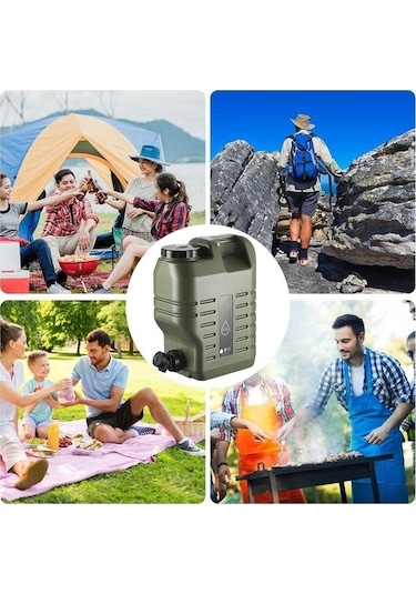 Novahub Sunnyhike 12l Musluklu Dayanıklı Kamp & Piknik Su Bidonu, Küçük Boyutlu Altın