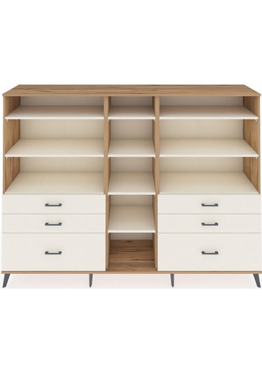 Hyperion Dolap 10 Raflı 6 Çekmeceli 220x44x163 Çam-aytaşı Çam-aytaşı