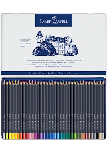Faber-Castell Goldfaber Sulu Boya Kalemi, 36 Renk, Solmaya Dayanıklı Pigment, Yumuşak ve Canlı Renkler
