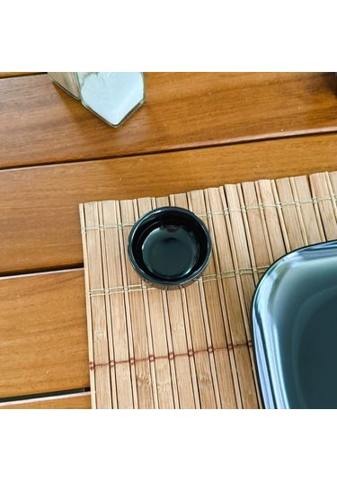 Alezy 529 Göreme Melamin Termostar Yuvarlak Sosluk 6 Cm Siyah