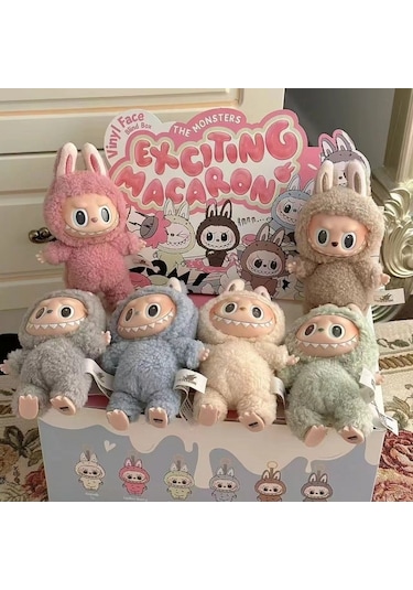 Getfit Oturmuş Kabarcık Labubu Labubu Yapıştırıcı Yüz Peluş Bebek Kolye Kahverengi