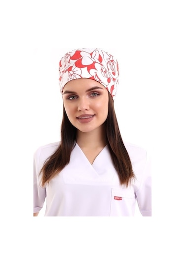 Kırmızı Mickey Desenli Cerrahi Bone - Doktor Bone-Standart-11001 Kırmızı Micky