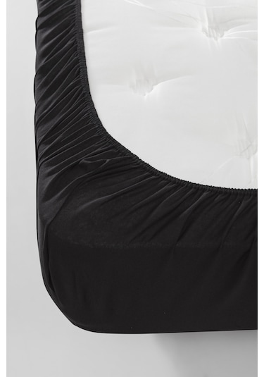 Eponj Home Lastikli Çarşaflı Nevresim Takımı Tek Kişilik Basic Siyah