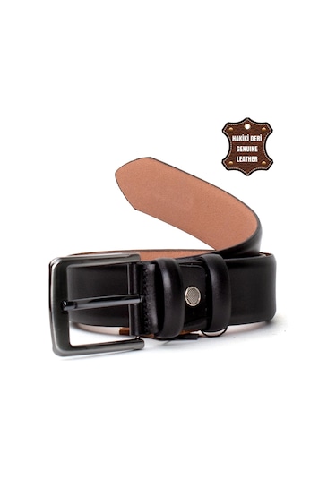 Pierre Cardin Pc401 Erkek 4 Cm Hakiki Deri Kemer Siyah-siyah Siyah