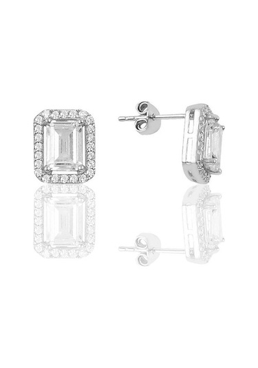 Baget Tektaş Gümüş Küpe Wsk08