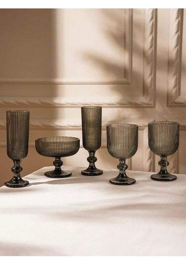 Sl Home Modern Ayaklı Cam Kreme Lüks 300 Ml, Grafit 239405392