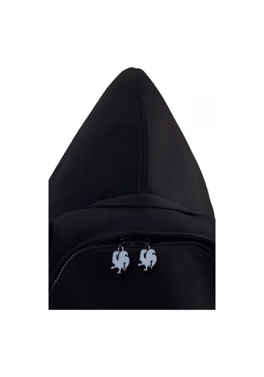 Morikukko Okula Dönüş Siyah Gri Çıkarılabilir Kapüşonlu Notebook Cepli Hafif Sırt Çantası - Siyah