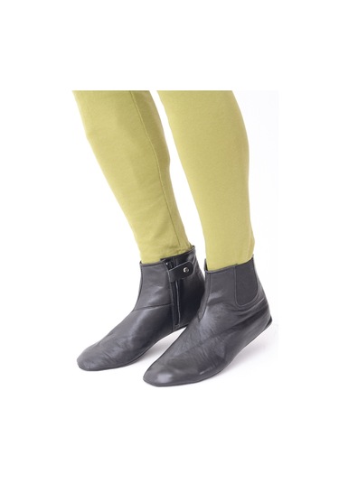 Hakiki Koyun Derisi Miflonlu Ve Tek Lastikli Fermuarlı Mest Siyah