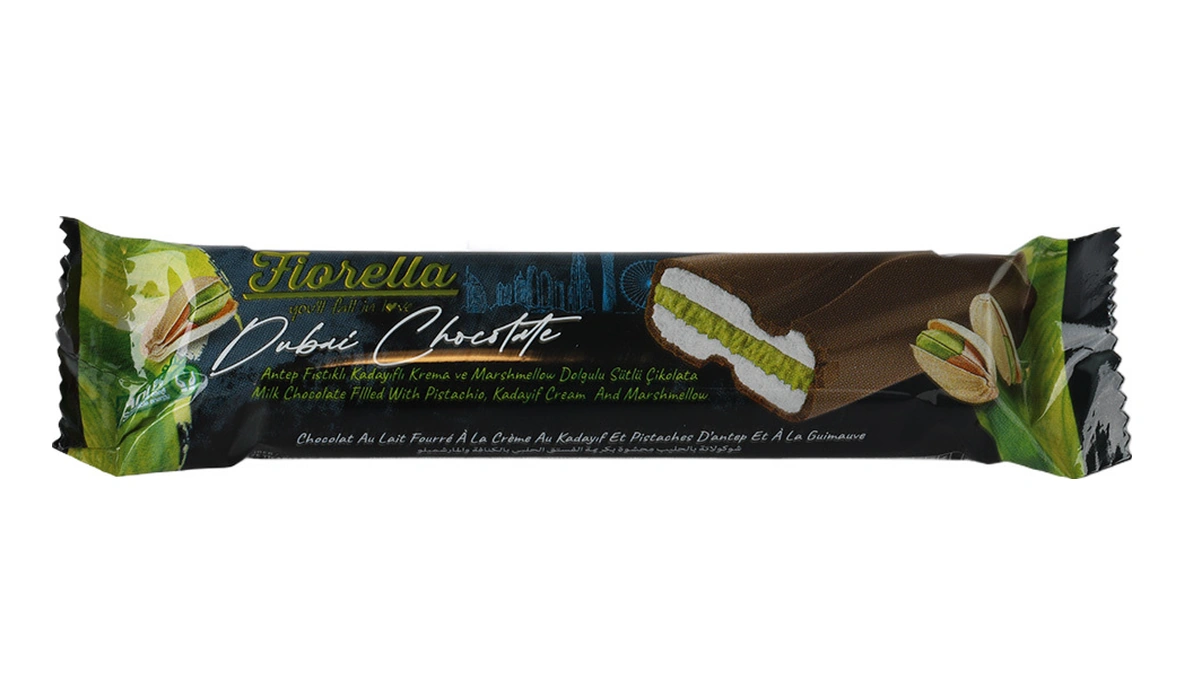 Fiorella Sütlü Çikolatalı Marshmallowlu Dubai Bar 32 Gr. 24 Adet 1 Kutu