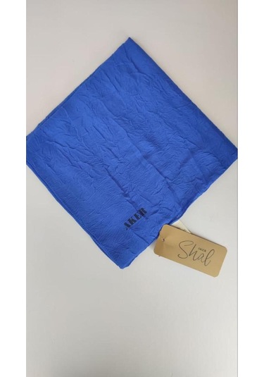 Saks Mavisi Aker Bambu Kraş Eşarp Saks Mavisi