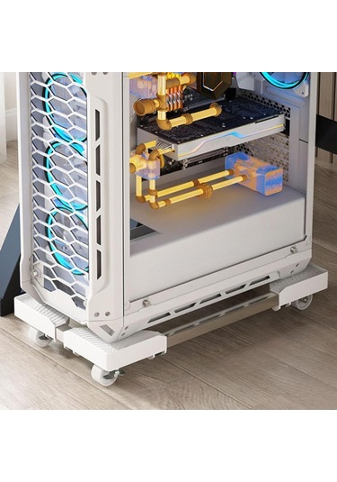 Homyl Ayarlanabilir Bilgisayar Kulesi Standı Ev Ofis Pc Beyaz