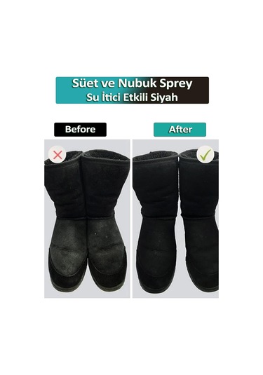 Süet ve Nubuk Yenileyici Sprey Boya Su İtici Etkili Siyah 200ML Beyaz