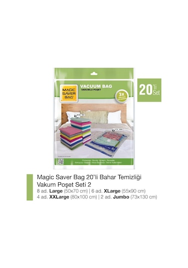 Magic Saver Bag 20´Li Bahar Temizliği Vakumlu Poşet Seti 2