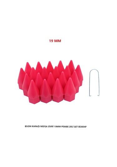 Bijon Kapağı Sivri 19 Mm Pembe 20 Li Set