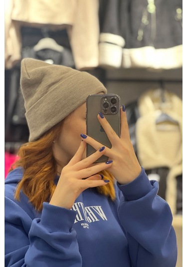 Unisex Kışlık Koyu Çakıl Katlamalı Bere Kahve