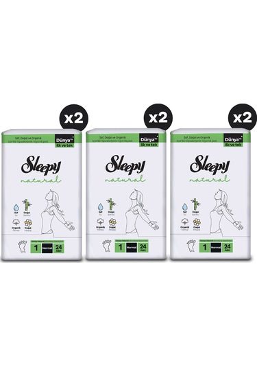 Sleepy Natural Ultra Hassas Normal Hijyenik Ped 3 x 48'li