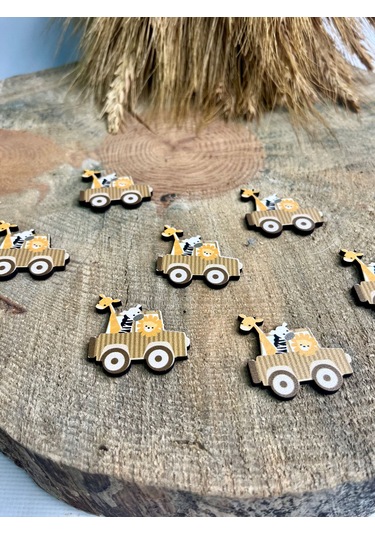 Mr. Home Ahşap Uv Baskılı Safari Figür Magnet