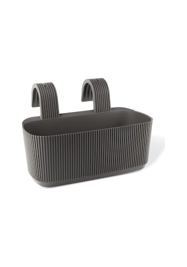 Omnipazar Krs-249 Dekoratif Plastik Pera Askılı Balkon Saksı 3.2 Litre Kahverengi