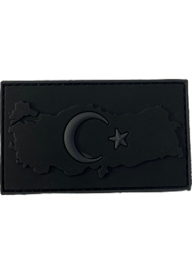 Single Sword Plastik Patch Harita Bayrak Siyah Çok Renkli